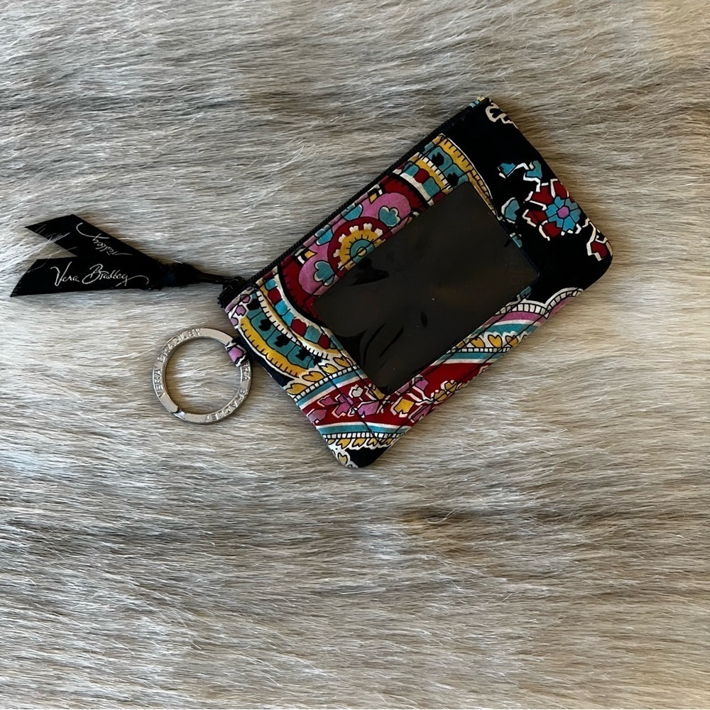 VERA BRADLEY Symphony In Hue 2015 Keychain Cardholder Black Yellow Red College